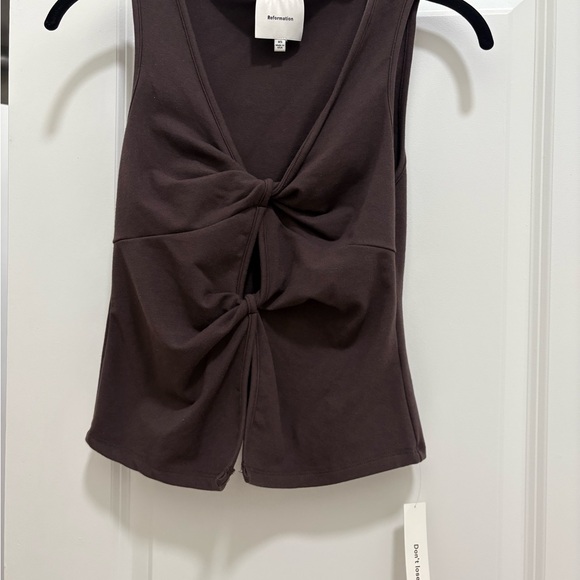 Reformation Brown Twist-Front Top - Picture 4 of 4